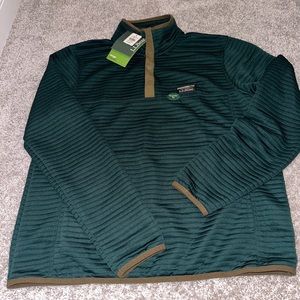 LL Bean Airlight Knit Snap Pullover Mens Regular M Hunter Green NWT